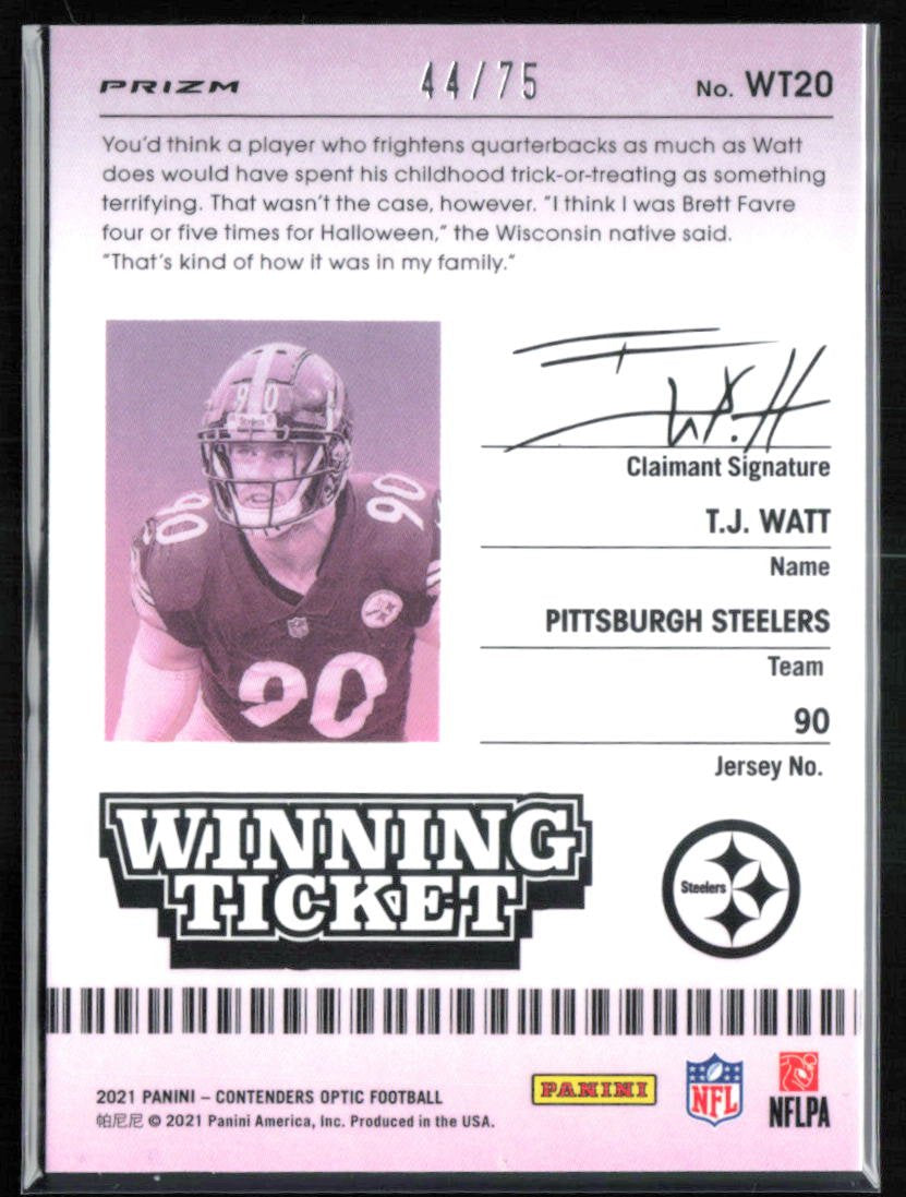 T.J. Watt Winning Ticket Pink /75