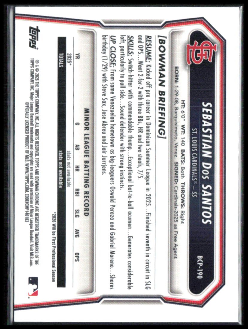 Sebastian Dos Santos 1st Bowman Mojo