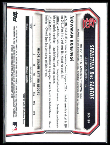 Sebastian Dos Santos 1st Bowman Mojo
