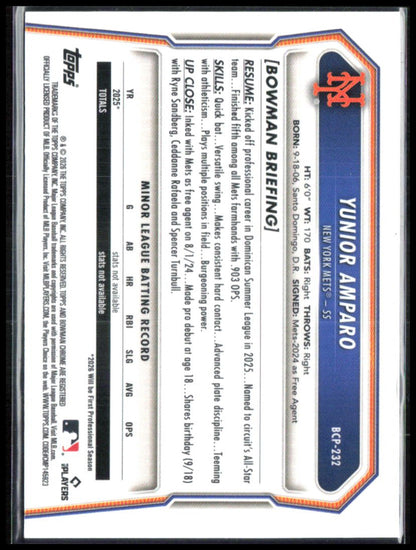 Yunior Amparo 1st Bowman Lazer