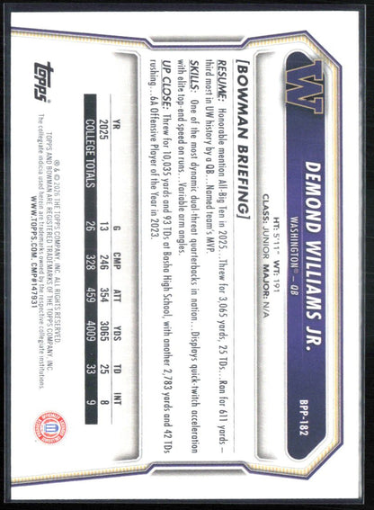 Demond Williams Jr. 1st Bowman