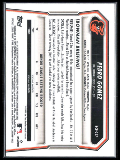 Pedro Gomez 1st Bowman Chrome