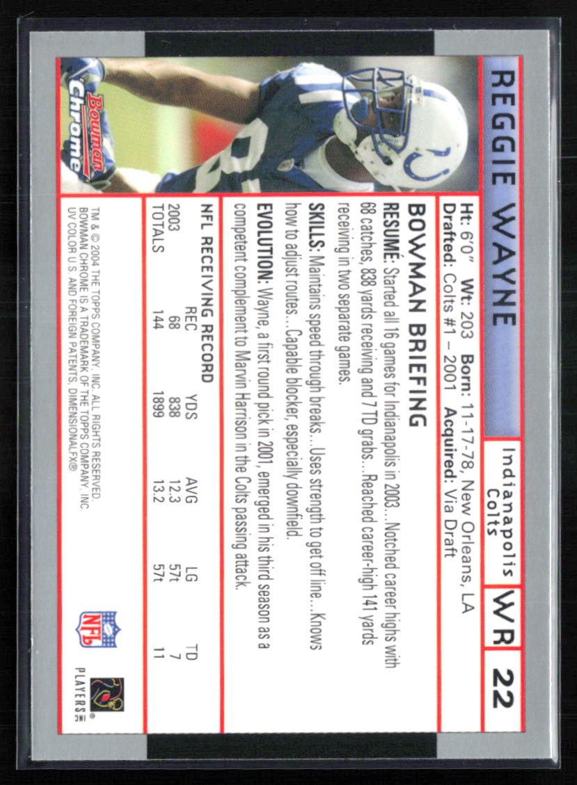 Reggie Wayne 2004 Bowman Chrome