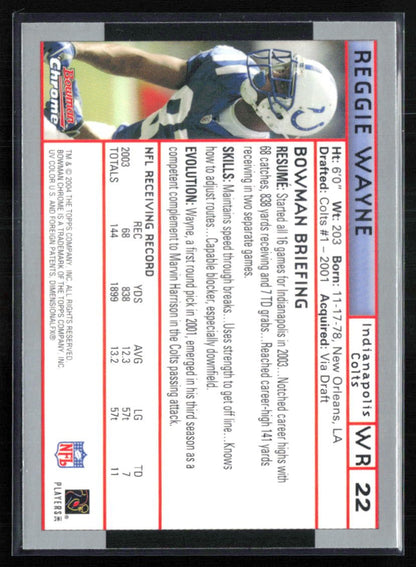 Reggie Wayne 2004 Bowman Chrome