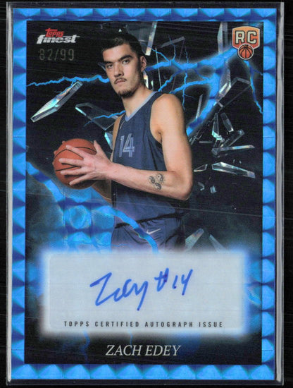 Zach Edey RC Auto Blue Geometric /99 2024 Topps Finest