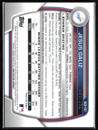 Jesus Galiz 1st Bowman Blue /150