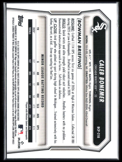 Caleb Bonemer Lazer 2026 Bowman Chrome