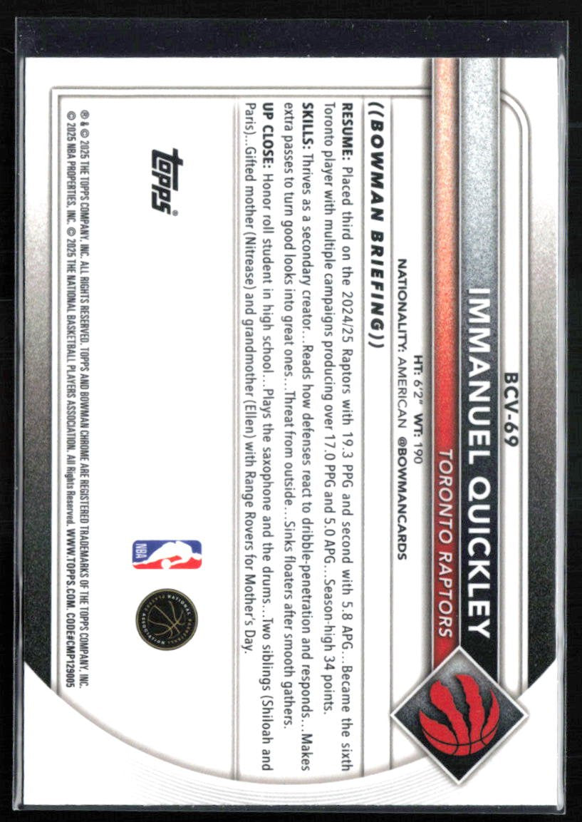 Immanuel Quickley Chrome Lava Refractor /399
