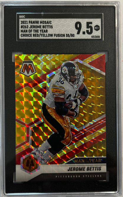 Jerome Bettis 2021 Panini Mosaic Choice Fusion /80 SGC 9.5