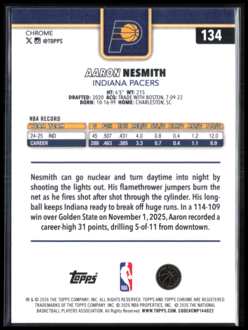 Aaron Nesmith RWB Refractor