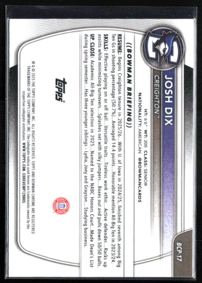 Josh Dix Chrome 1st Bowman Mojo