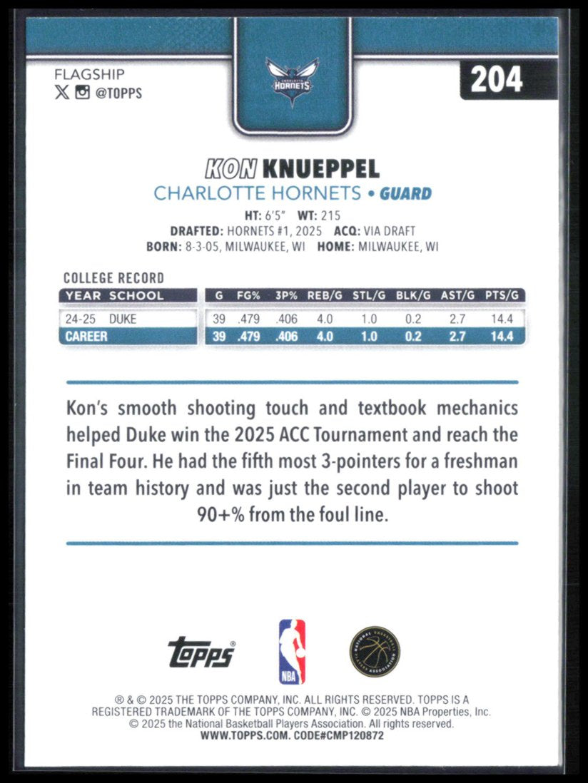 Kon Knueppel RC 2025 Topps