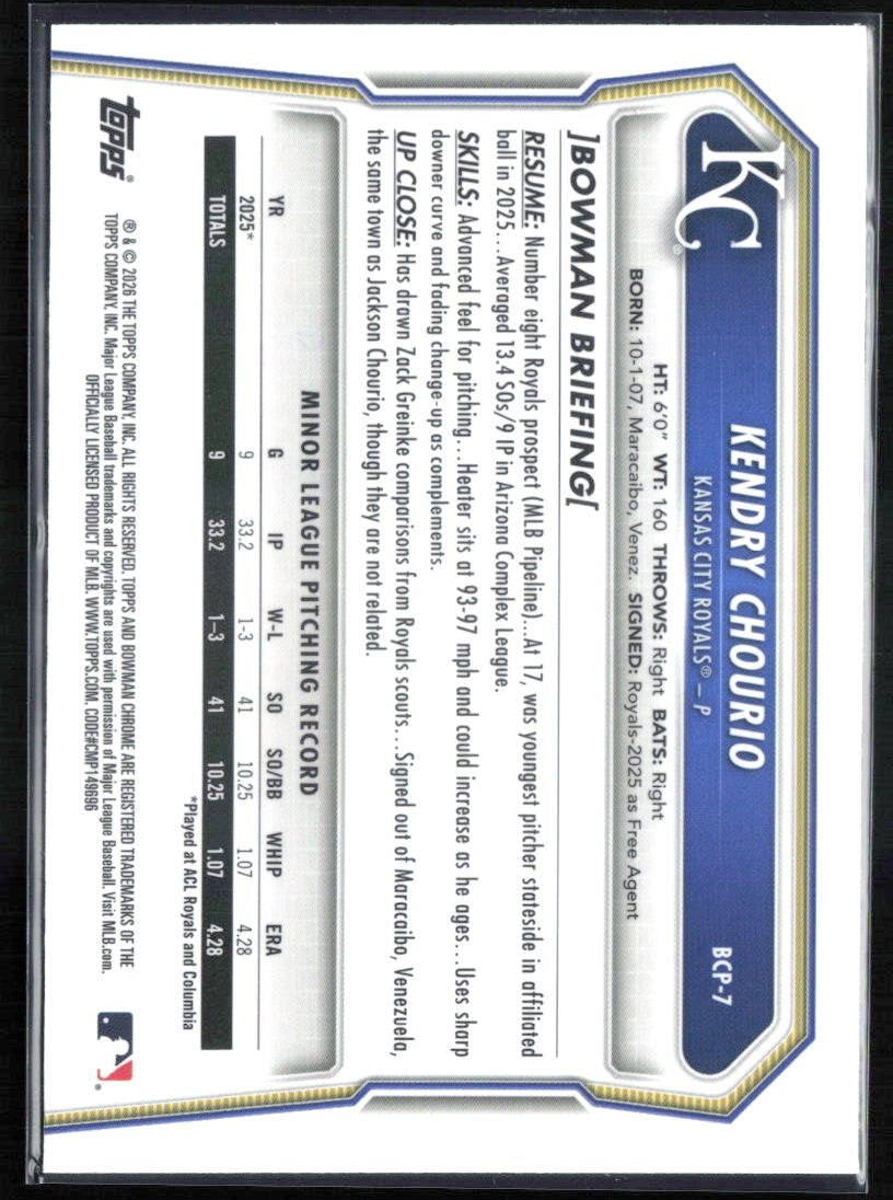 Kendry Chourio 1st Bowman Mojo