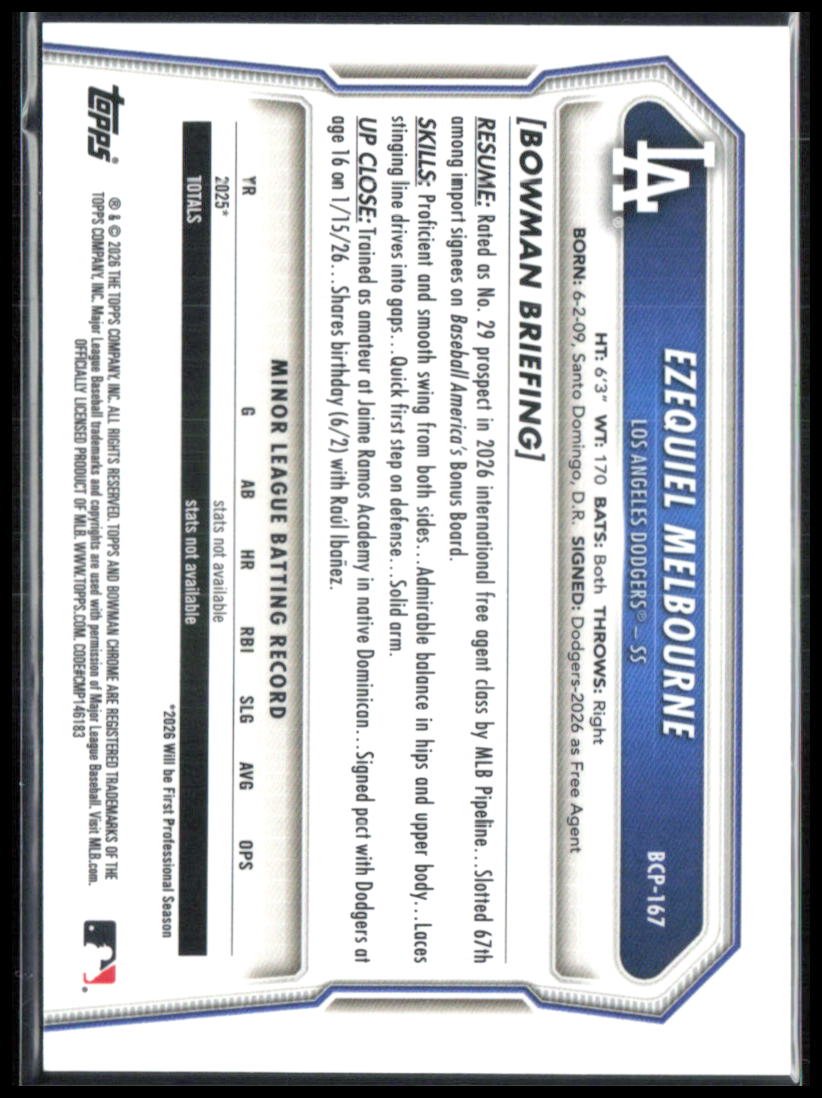 Ezequiel Melbourne 1st Bowman Purple Mojo /250