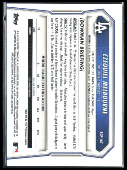 Ezequiel Melbourne 1st Bowman Purple Mojo /250