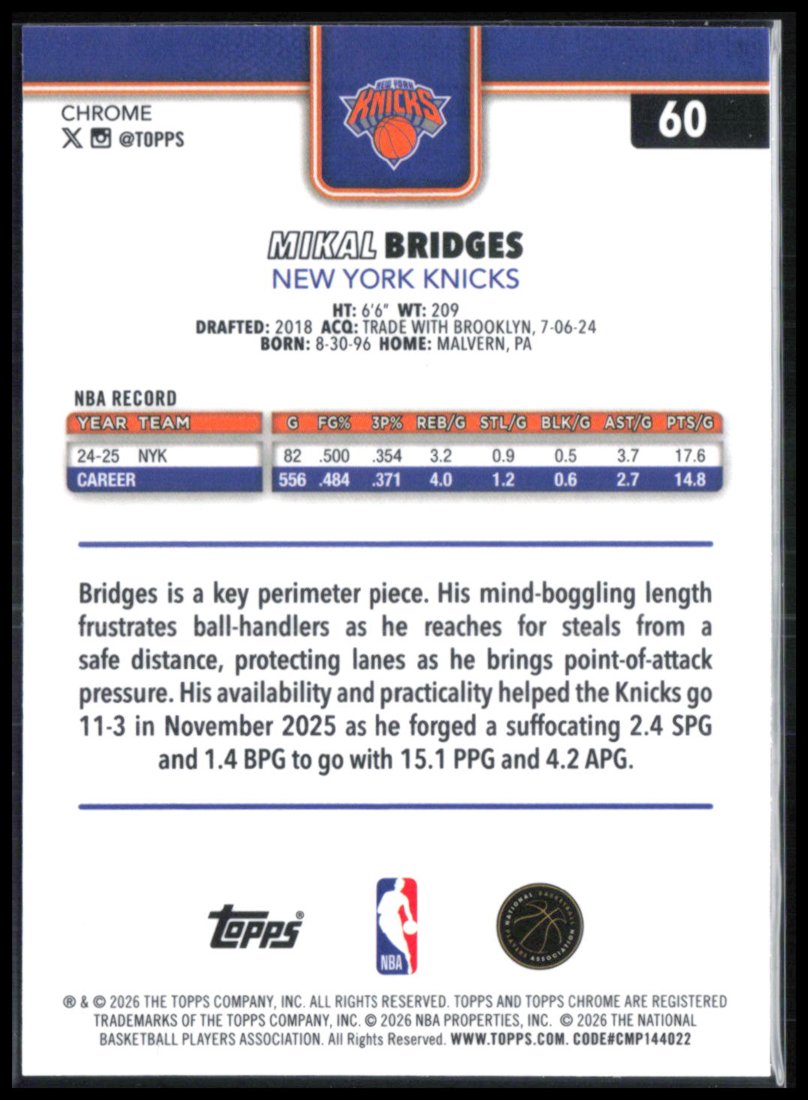 Mikal Bridges X-Fractor