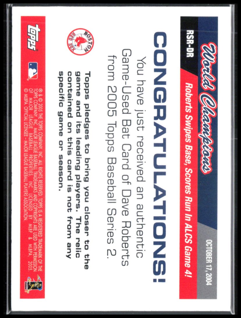Dave Roberts Game-Used Bat 2005 Topps Series 2