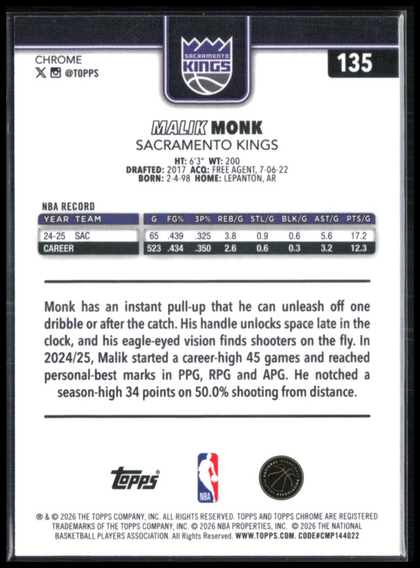 Malik Monk X-Fractor