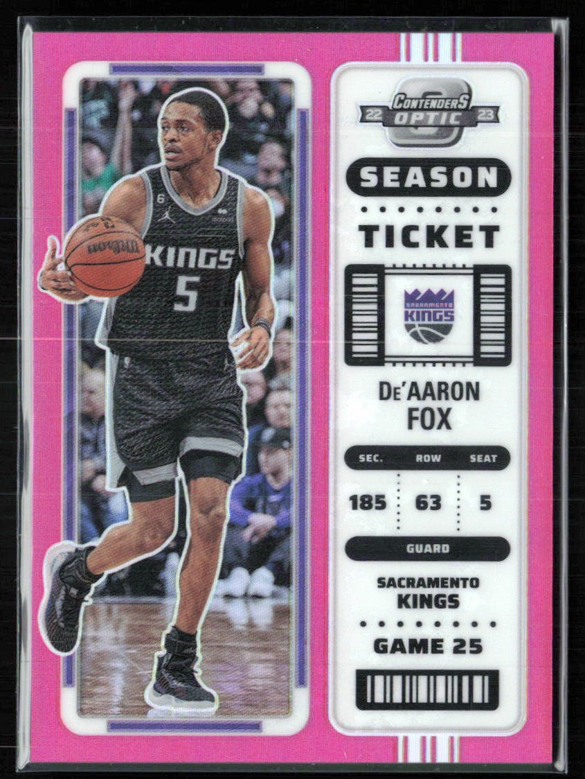 De'Aaron Fox Pink Holo /75 Season Ticket