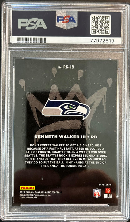 Kenneth Walker III RC Rookie Kings 2022 Optic PSA 9