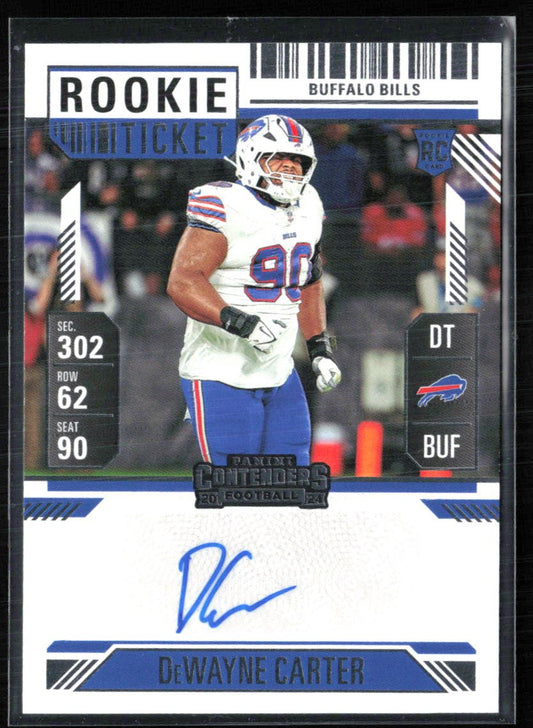 DeWayne Carter RC Auto Rookie Ticket
