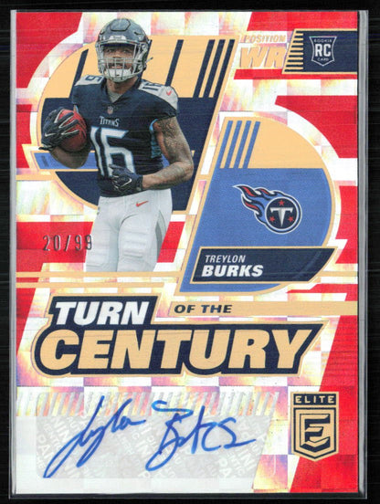 Treylon Burks RC Auto /99 Turn of the Century