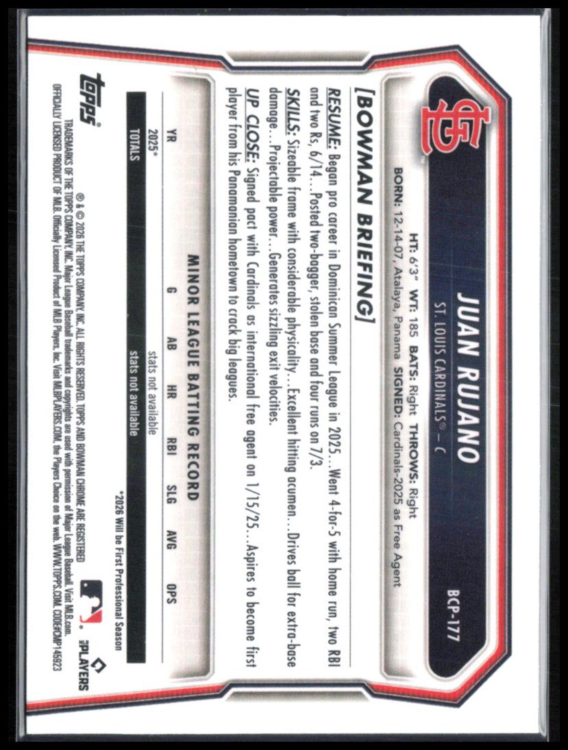 Juan Rujano 1st Bowman Chrome