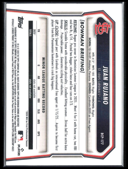 Juan Rujano 1st Bowman Chrome