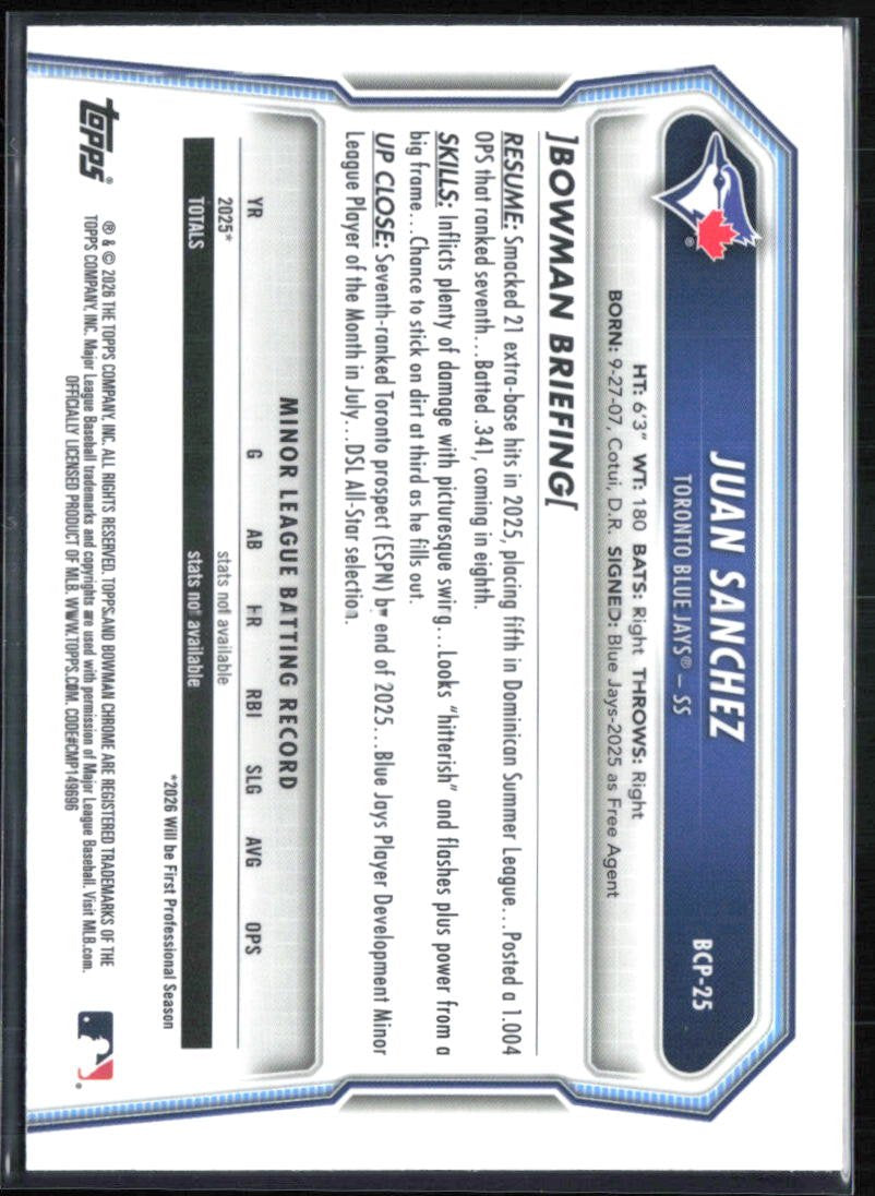 Juan Sanchez 1st Bowman Mojo