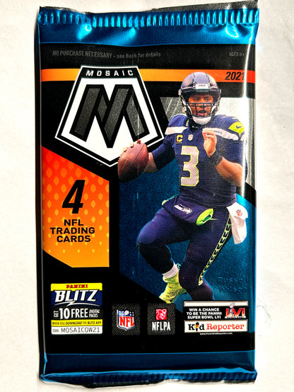 2021 Mosaic NFL Single Pack (4 Cards from a Mega)