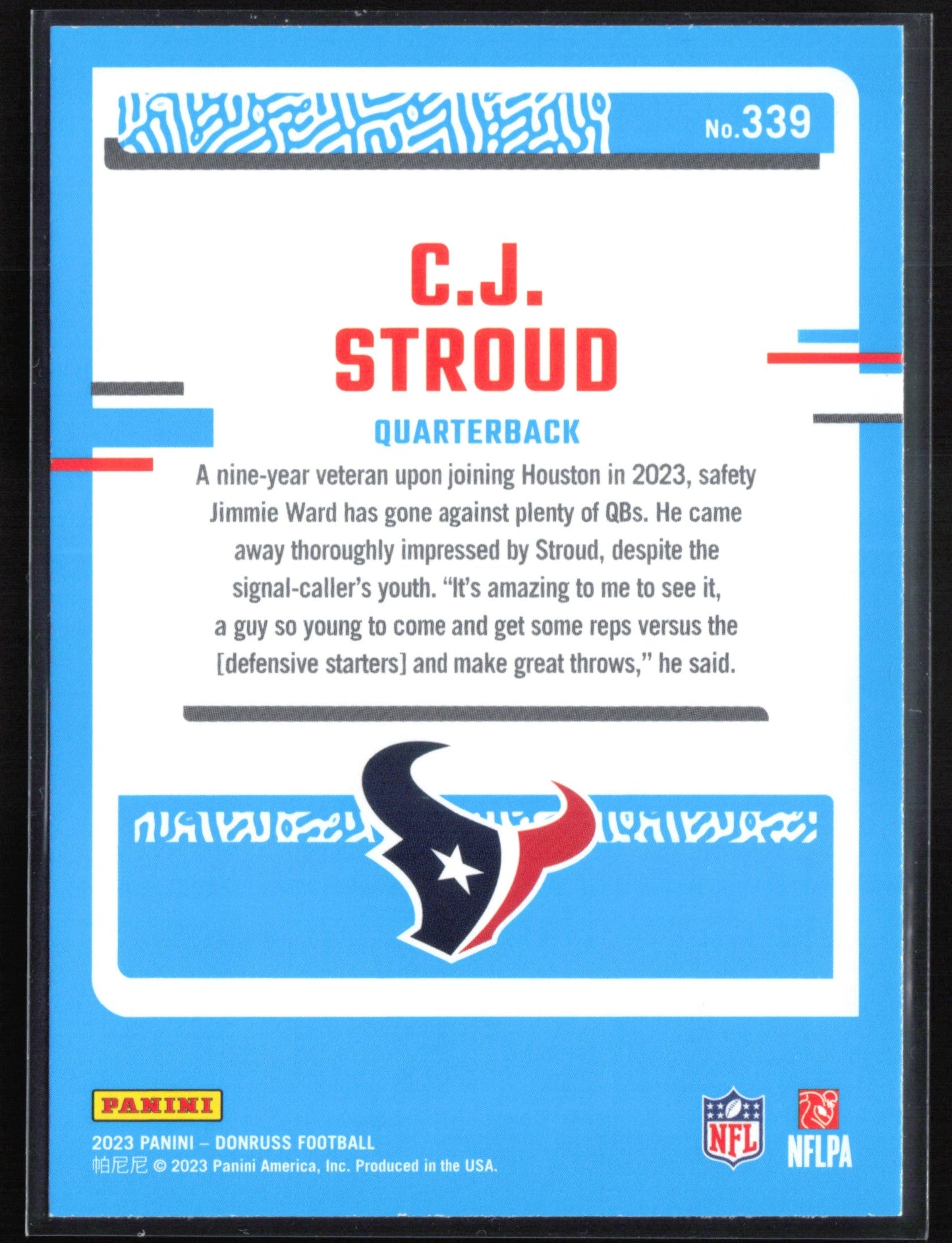 C.J. Stroud RC 2023 Donruss Rated Rookie