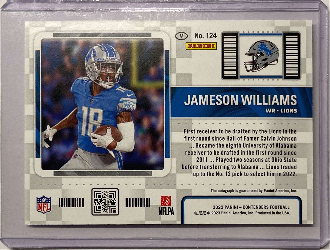 Jameson Williams RC Auto /23